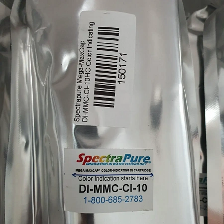 Деионизационный картридж длительного срока службы SpectraPure® MaxCap® High Capacity DI Cartridge - 10" -DI-MC-10HC Картридж SpectraPure MaxCap DI 10" с индикацией
